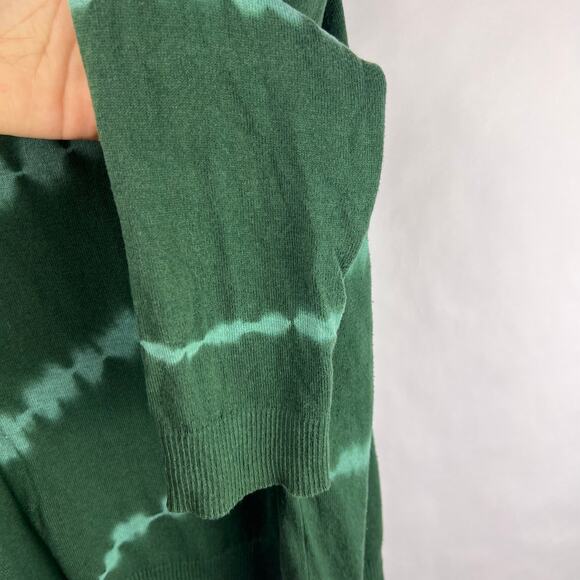 J. Jill Green Tie Dye Sweater, Cotton Blend, Lightweight Pullover, Petite XL - Picture 12 of 14